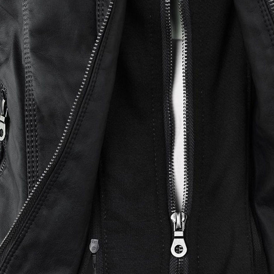 MP | Veste en cuir à la mode avec capuche