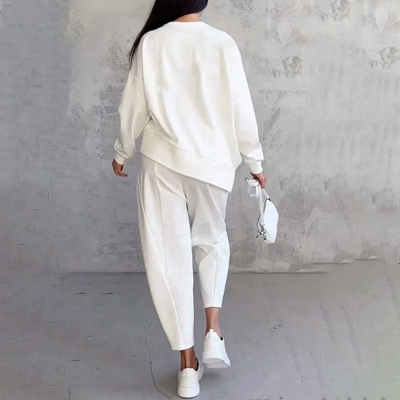 Amélie | Ensemble chic deux-pièces manches longues & pantalon fluide