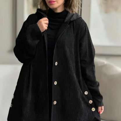 Veste à capuche en velours décontractée pour l'automne