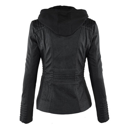 MP | Veste en cuir à la mode avec capuche