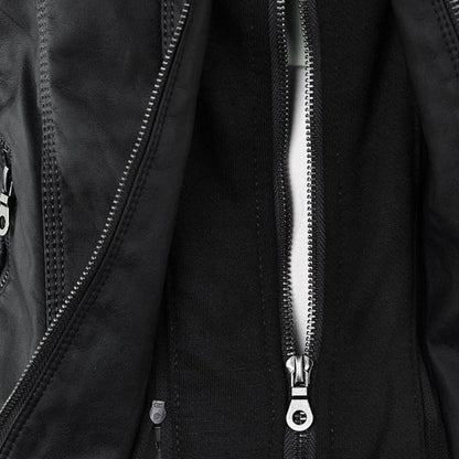 MP | Veste en cuir à la mode avec capuche