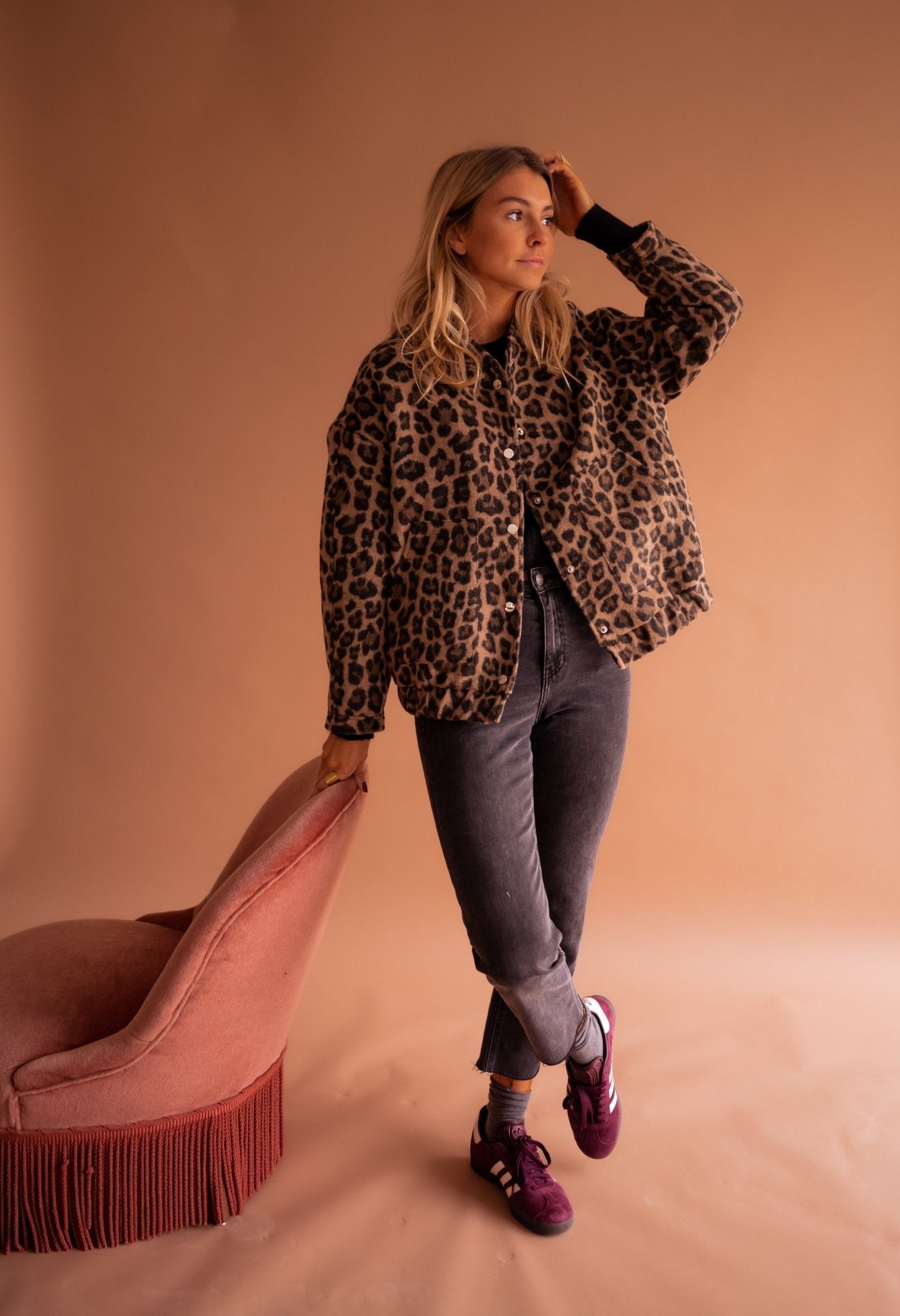 Léontine | Veste courte à imprimé léopard