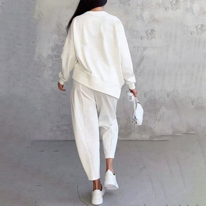 Amélie | Ensemble chic deux-pièces manches longues & pantalon fluide
