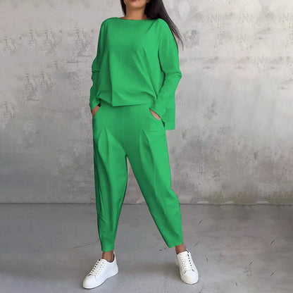 Léa | Ensemble deux-pièces avec haut à manches longues et pantalon ample