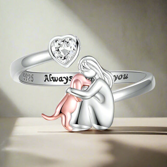 Anne™ - Anillo con Icono de Perro (Rosa)